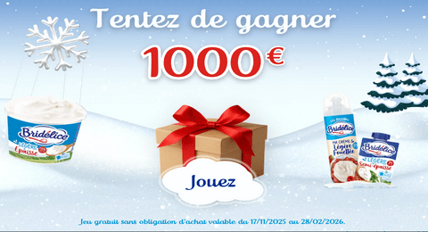 Grand Jeu Bridélice 5 cartes Cadeau de 1000€ et des Produits Bridélice à Gagner