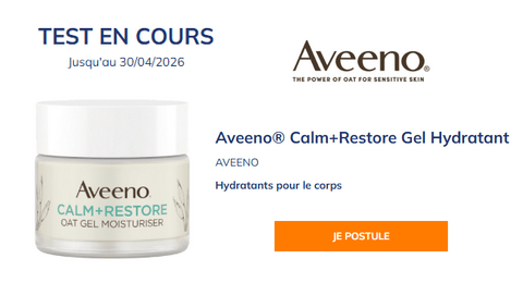Test Gratuit Gel Hydratant CALM+RESTORE Aveeno