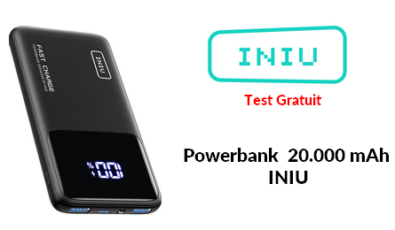 Tests Gratuits Tester des Produits Powerbank 20.000 mAh INIU