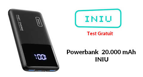 Tests Gratuits Tester des Produits Powerbank 20.000 mAh INIU