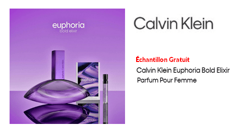 Échantillon Gratuit Nouveau Parfum Euphoria Elixirs collection de Calvin Klein