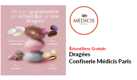 Échantillons Gratuits Dragées Confiserie Médicis Paris
