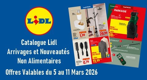 Lidl Catalogue Valable du 5 au 11 Mars 2026 Arrivages et Nouveautés non Alimentaires