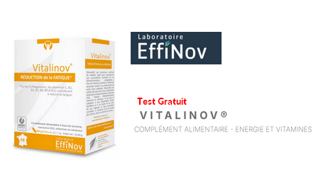 Test Gratuit Laboratoire EffiNov : Vitalinov Complément Alimentaire énergie et vitamines