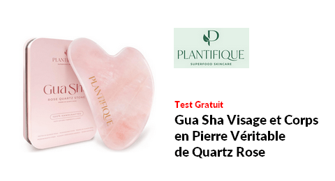 Test Gratuit Plantifique : Gua Sha Visage et Corps en Pierre Véritable de Quartz Rose