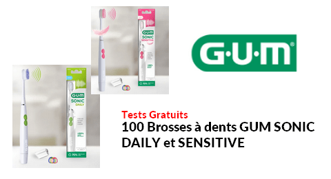 Tests Gratuits GUM : 100 Brosses à dents GUM SONIC DAILY et SENSITIVE