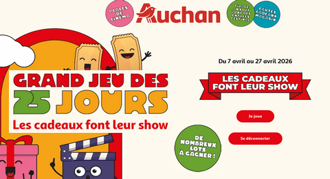 Auchan Grand Jeu des 25 Jours Plus de 2000 Cadeaux à Gagner