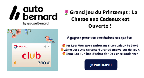 Concours du Printemps AUTOBERNARD Des Cartes Carburant de 150€ à 300€ à Gagner