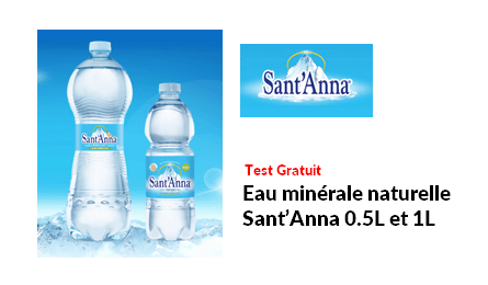 Test Produit Sant’Anna Eau minérale Naturelle Sant’Anna 0.5L et 1L