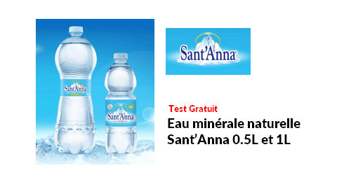 Test Produit Sant’Anna : Eau minérale Naturelle Sant’Anna 0.5L et 1L