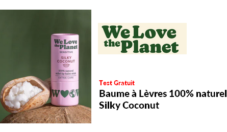 Test Produit We Love The Planet Baume à Lèvres 100% naturel Silky Coconut