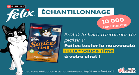 10.000 échantillons Gratuits Nourritures pour Chat : FELIX Sauce Time