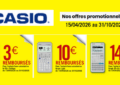 Casio offre de Remboursement : Calculatrice Casio de 3€ à 14 € Remboursés