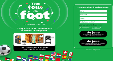 Jeu Concours Boulanger Tous Fous de Foot de nombreux Lots à Remporter
