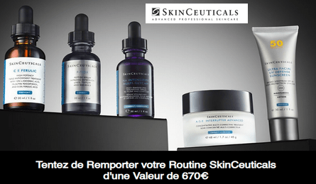 Concours SkinCeuticals votre Routine SkinCeuticals d'une Valeur de 670€ à Gagner