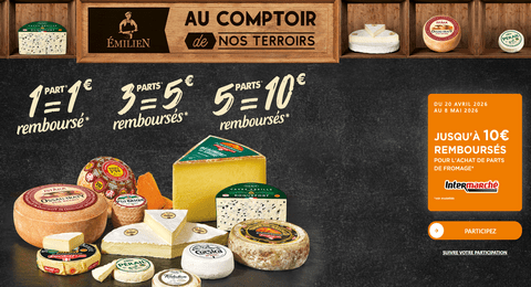 Emilien Offre de Remboursement Votre Fromage jusqu'à 10€ Remboursé Chez Intermarché