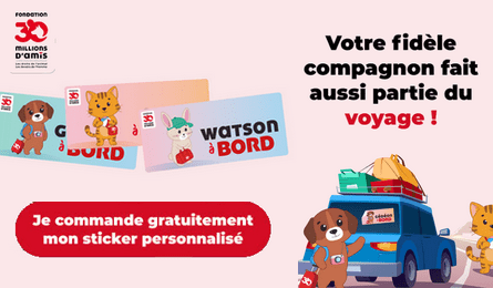 Fondation 30 Millions d’Amis : Stickers Personnalisé au Nom de votre Animal Offert