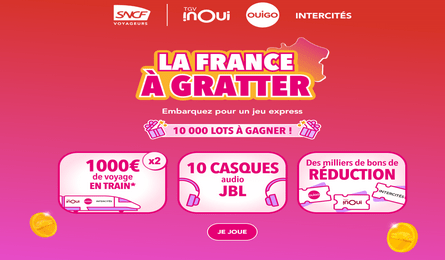 Jeu Concours SNCF La France à Gratter 10.000 Lots à Remporter