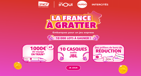 Jeu Concours SNCF La France à Gratter 10.000 Lots à Remporter