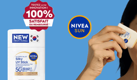 Nivea offre de Remboursement Votre Stick UV Visage NIVEA SUN SPF 50+ Satisfait ou 100% Remboursé