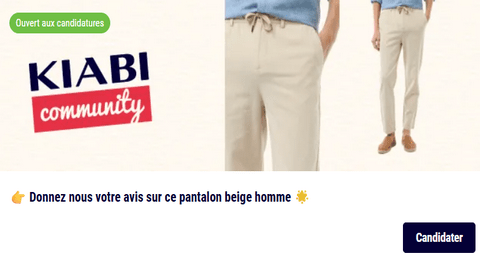 Test Produit Kiabi : Pantalon Homme tapered fit beige