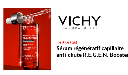 Test Produit VICHY Laboratoires DERCOS Sérum Régénératif Capillaire Anti-chute R.E.G.E.N. Booster