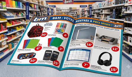 B&M Catalogue Spécial Rentrée des Classe Valable jusqu'au 10 Juillet 2026