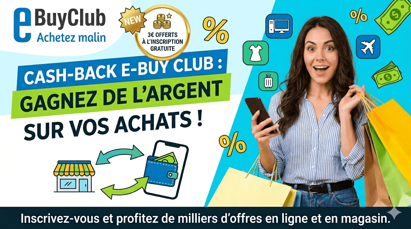 eBuyClub Le Guide du Cashback : Inscription Gratuite + 3€ OFFERTS