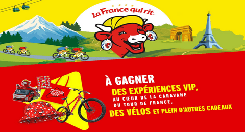 Grand Jeu La Vache qui Rit Tour de France des Expériences VIP des Vélos et plus de 2300 Lots à Gagner