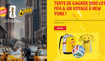 Grand Jeu Lay's Cheetos Coupe du Monde FIFA 26 1 Voyage à New york et 2000 Lots FIFA à Gagner