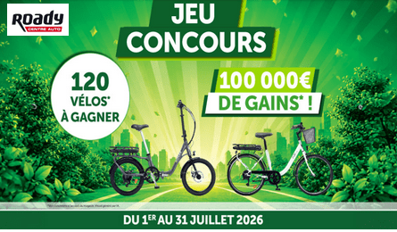 Concours Roady 120 Vélos électriques à Gagner