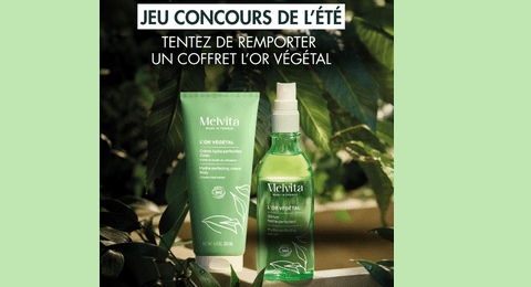 Concours de l&rsquo;été Melvita Coffret L&rsquo;Or Végétal à Remporter