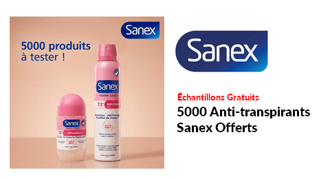 Échantillons Gratuits : 5000 Anti-transpirants Sanex Offerts
