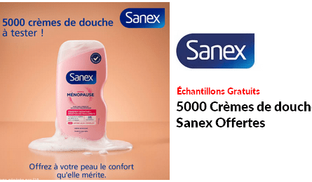Échantillons Gratuits 5000 Crèmes de douche Ménopause Sanex Offertes
