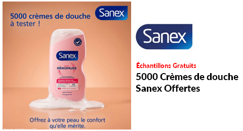 Échantillons Gratuits : 5000 Crèmes de Douche Ménopause Sanex Offertes