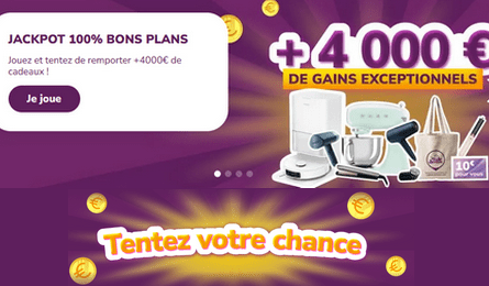 Grand Jeu Concours Jackpot 100% Bons Plans Plus de 4000€ de Cadeaux à Gagner