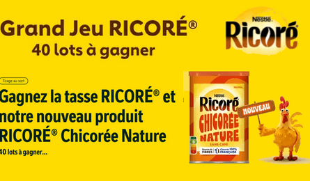 Grand Jeu Ricoré des Tasses Ricoré et des Pots de Chicorée nature à Gagner