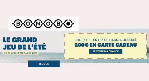 Grand Jeu de L&rsquo;été Bonobo des Cartes Cadeaux de 50€ à 200€ à Gagner