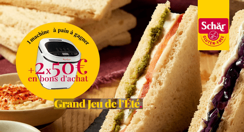 Grand Jeu de L'été Dr. Schär France 1 Machine à Pain et des Bons d'achat de 50€ à Gagner