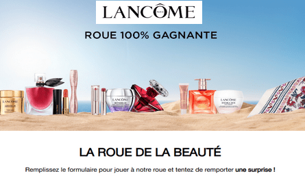 Jeu Lancome La Roue de la Beauté des Parfums et Produits de Beauté à Gagner