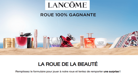 Grand Jeu LANCÔME La Roue de la Beauté des Parfums et Produits de Beauté à Gagner