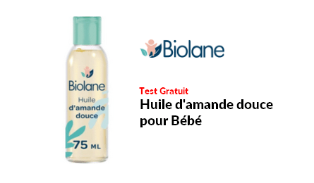 Test Produit Biolane Huile d'amande douce pour Bébé