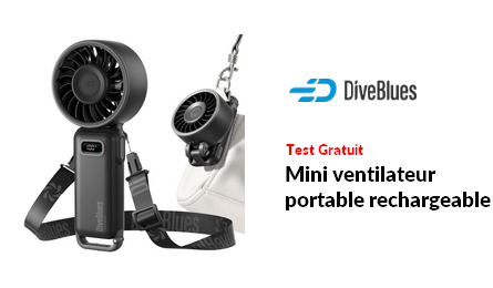 Test Produit Diveblues : Mini ventilateur portable rechargeable Diveblues