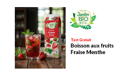 Test Produit Jardin BiO étic Boisson aux fruits Fraise Menthe