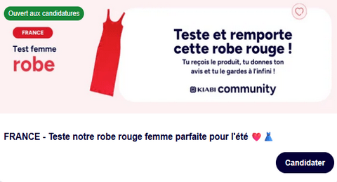 Test produit Kiabi : Robe rouge femme Kiabi