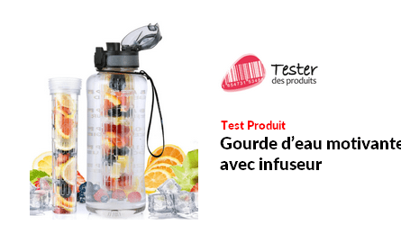 Tester des Produits Gourde d’eau motivante avec Infuseur