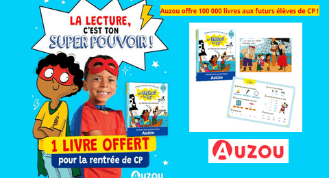Auzou Opération Livres Gratuits Héros du CP 100.000 Livres Offerts