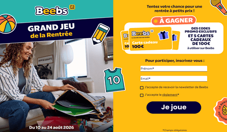 Grand Jeu de la Rentrée Kiabi BEEBS des Cartes Cadeaux de 100€ à Gagner