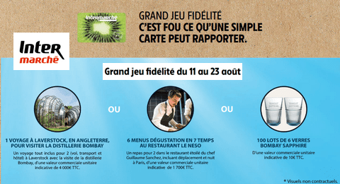 Grand Jeu Gratuit Fidélité Intermarché 107 Lots à remporter