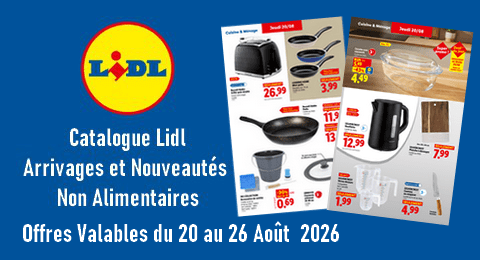 Lidl Catalogue Valable du 20 au 26 Août 2026 Arrivages et Nouveautés non Alimentaires